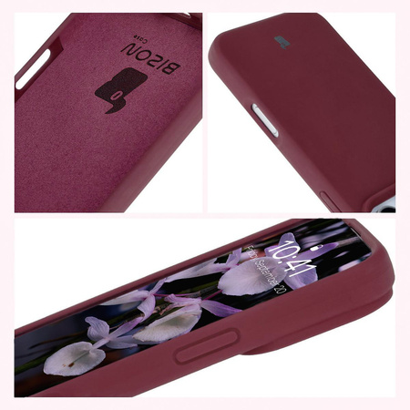 Silikonowe etui Bizon Soft Case do iPhone 16 Pro, ciemnofioletowe