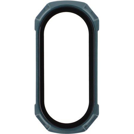 Etui ze szkłem Bizon Case AntiShock Set, Xiaomi Mi Band 7, ciemnozielone