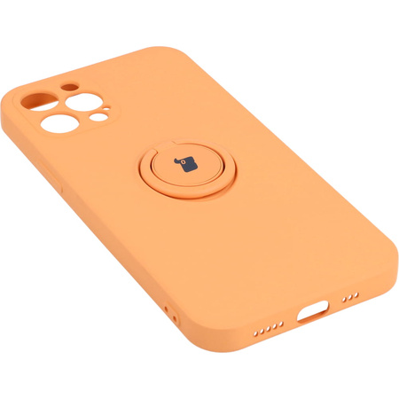 Etui Bizon Case Silicone Ring do iPhone 12 Pro, pomarańczowe