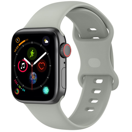 Pasek Bizon Strap Watch Silicone S do Apple Watch 38/40/41/42 mm, jasnoszary