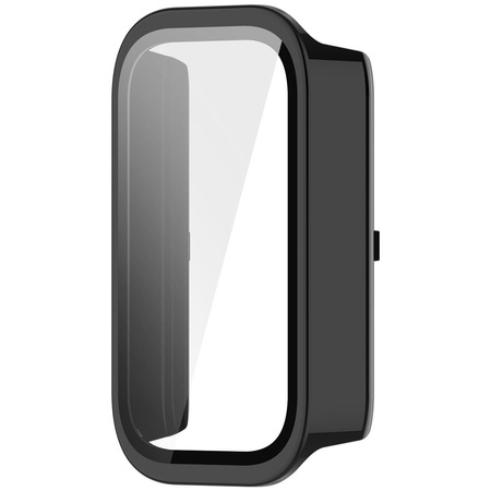 Etui ze szkłem do zegarka Bizon Case Watch Adamo do Xiaomi Smart Band 9 Active / Redmi Band 3, czarne