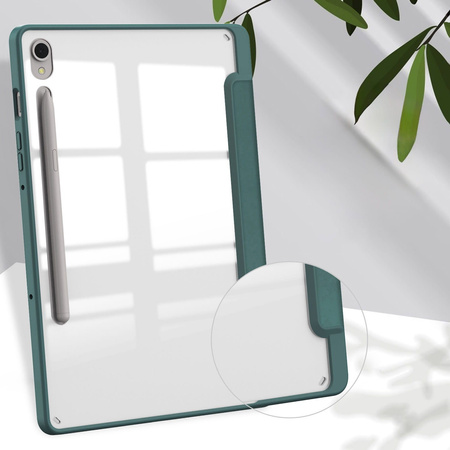 Etui Bizon Case Tab Clear Matt do Samsung Galaxy Tab S9, ciemnozielone