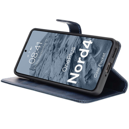 Etui z klapką Bizon Case Pocket do OnePlus Nord 4, granatowe