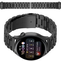 Pasek ze stali nierdzewnej do smartwatcha, Bizon Strap Watch Aura, QuickRelease 20 mm, czarny