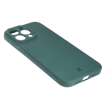 Etui Bizon Case Silicone do iPhone 15 Pro Max, ciemnozielone
