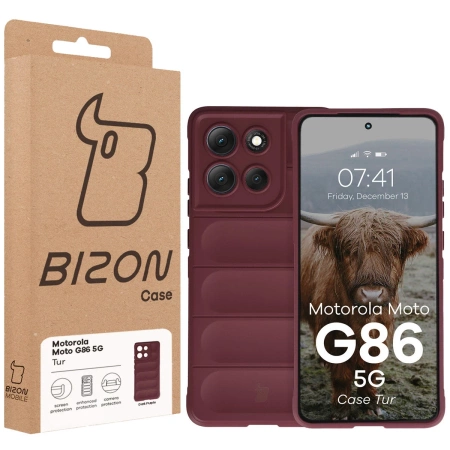 Pancerne etui Bizon Case Tur do Motorola Moto G86 5G, burgundowe