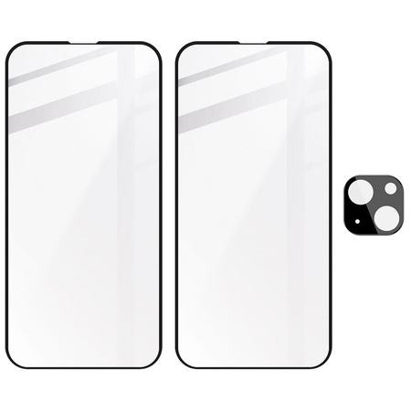 2x Szkło + szybka na aparat Bizon Edge 2 Pack do iPhone 14