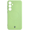 Etui Bizon Case Silicone Magnetic Sq do Galaxy S24 Plus, jasnozielone