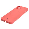 Etui silikonowe z pierścieniem magnetycznym Bizon Case Silicone Magnetic do iPhone 14 Plus, brudnoróżowe