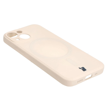 Etui Bizon Case Silicone Magnetic Sq do iPhone 13 Mini, beżowe