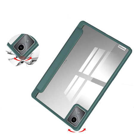 Etui Bizon Case Tab Clear Matt do Lenovo Tab M11 1 gen., ciemnozielone