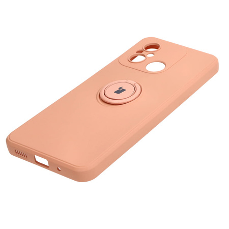 Etui Bizon Case Silicone Ring Sq do Xiaomi Redmi 12C, jasnoróżowe
