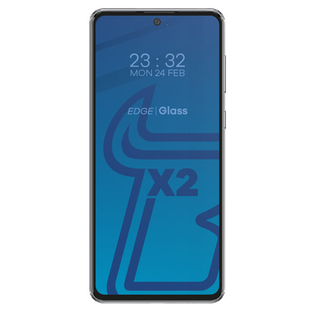 Szkło hartowane Bizon Glass Edge - 2 sztuki + ochrona na obiektyw, Galaxy A73, czarne