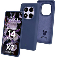 Silikonowe etui Bizon Soft Case do Xiaomi Redmi Note 14 Pro 5G / Poco X7, ciemnoniebieskie