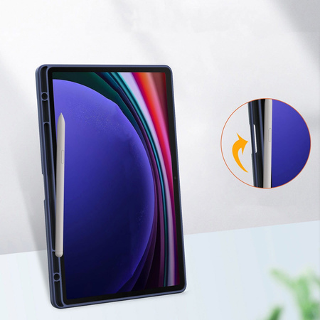 Etui Bizon Case Tab Clear Matt do Samsung Galaxy Tab S10 Plus / S9 Plus, granatowe