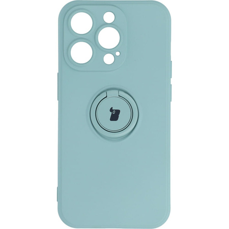 Etui Bizon Case Silicone Ring Sq do iPhone 14 Pro, turkusowe