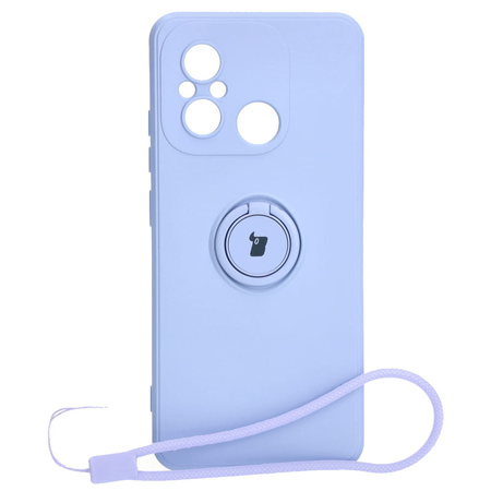 Etui Bizon Case Silicone Ring Sq do Xiaomi Redmi 12C, jasnofioletowe