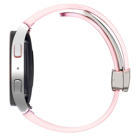 Silikonowy pasek Bizon Strap Watch Silicone L do Galaxy Watch FE/7/6/6 Classic/5/5 Pro/4/4 Classic, jasnoróżowy