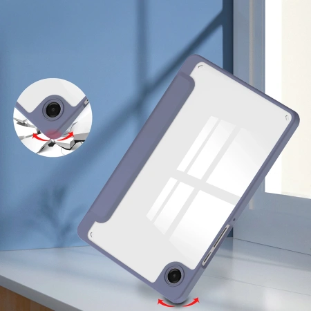 Etui z klapką Bizon Case Tab Clear Matt do Galaxy Tab A11 / A9, lawendowe