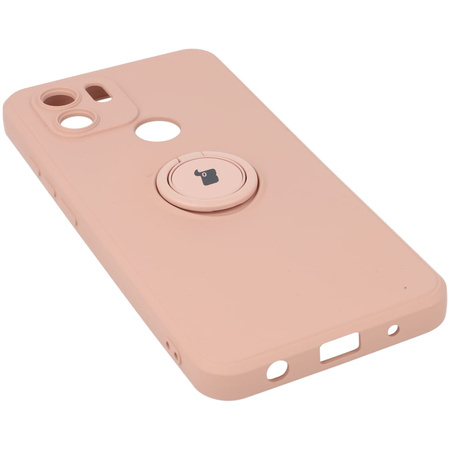Etui Bizon Case Silicone Ring do Redmi A1, jasnoróżowe