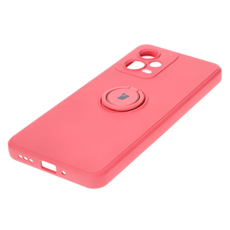 Etui Bizon Case Silicone Ring Sq do Xiaomi Redmi Note 12 5G/Poco X5, brudny róż