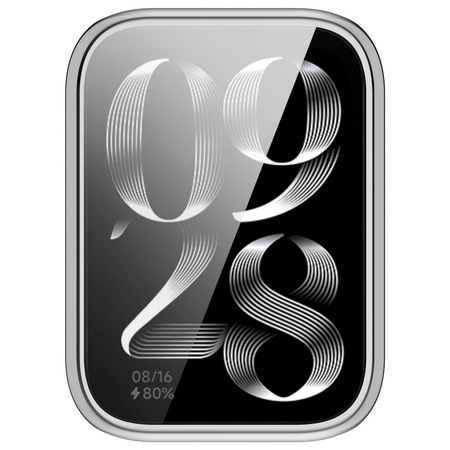 Etui z osłoną ekranu Bizon Case Watch Felipe do Xiaomi Mi Smart Band 9 Pro, srebrne