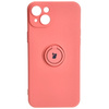 Etui Bizon Case Silicone Ring Sq do Apple iPhone 15 Plus, brudny róż