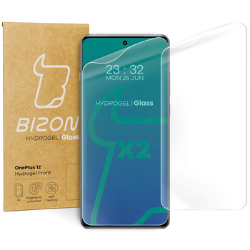 Folia hydrożelowa na ekran Bizon Glass Hydrogel Front do OnePlus 12, 2 sztuki