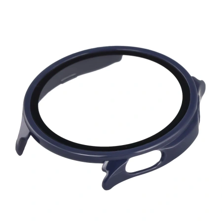 Etui ze szkłem do zegarka Bizon Case Watch Adamo do OnePlus Watch Lite 45 mm / Oppo Watch S 45 mm, granatowe