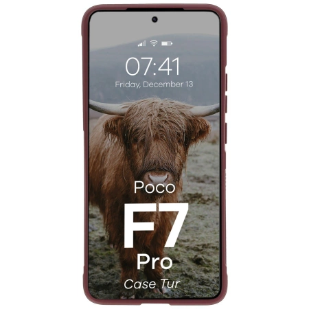 Pancerne etui Bizon Case Tur do Xiaomi Poco F7 Pro, burgundowe