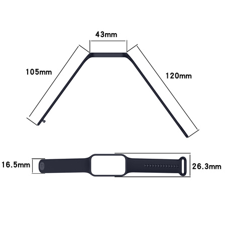 Etui z paskiem Bizon Strap + Case Watch Dots do Xiaomi Redmi Smart Band 2 / Xiaomi Mi Band 8 Active, granatowe