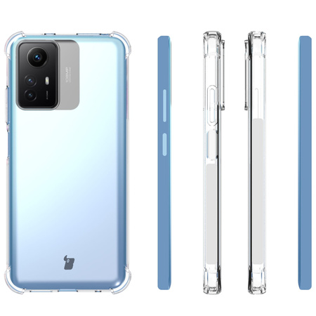 Etui + 2x szkło + obiektyw Bizon Case Clear Pack do Xiaomi Redmi Note 12S, przezroczyste
