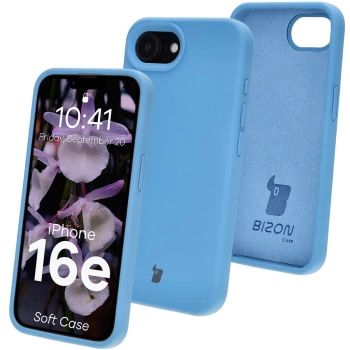 Silikonowe etui Bizon Soft Case do iPhone 16e, niebieskie
