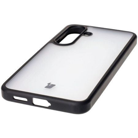 Etui Bizon Case Angelo do Galaxy S25 , przydymione z czarną ramką