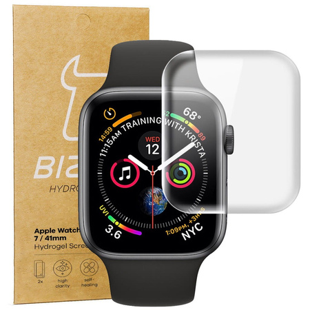 Folia hydrożelowa na ekran Bizon Glass Watch Hydrogel Duo, Apple Watch 8/7 41mm, 2 sztuki