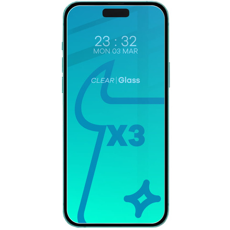 3x Szkło + szybka na aparat BIZON Clear 2 Pack do iPhone 15 Plus