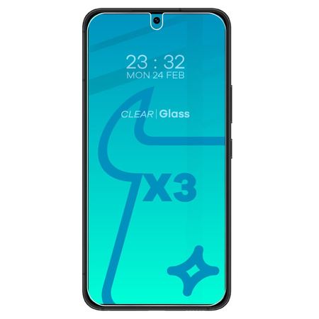 3x Szkło hartowane + szybka na aparat Bizon Glass Clear Pack do Galaxy S22 Plus