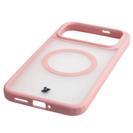 Etui z pierścieniem magnetycznym Bizon Case MatteO do Xiaomi POCO F8 Ultra, przydymione-jasnoróżowe