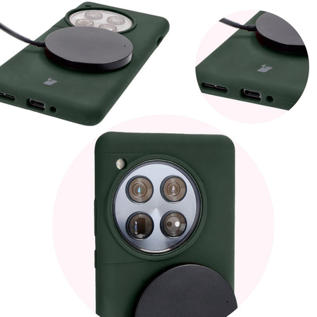 Silikonowe etui Bizon Soft Case do OnePlus 12, ciemnozielone