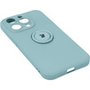 Etui Bizon Case Silicone Ring Sq do iPhone 14 Pro, turkusowe