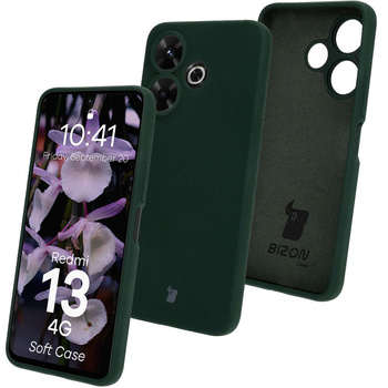 Silikonowe etui Bizon Soft Case do Xiaomi Redmi 13 4G, ciemnozielone