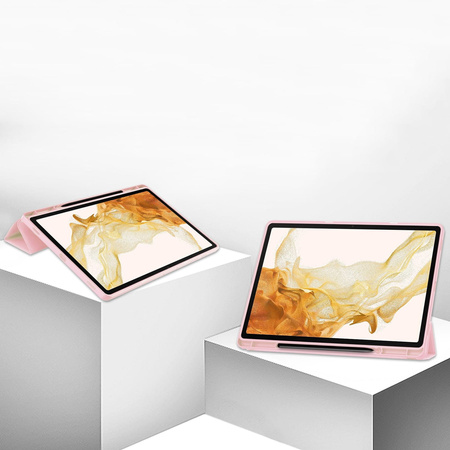 Etui Bizon Case Tab Lizard do Samsung Galaxy Tab S10 Plus / S9 Plus, różowe