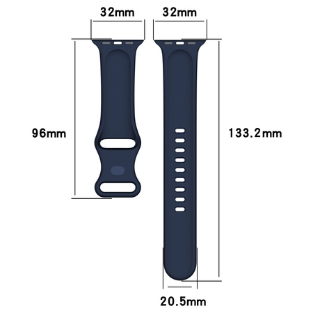 Pasek Bizon Strap Watch Silicone S do Apple Watch 38/40/41/42 mm, granatowy
