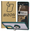 Etui z uchwytem na palec Bizon Case Hybrid Ring do Motorola Edge 50 Fusion, przydymione z ciemnozieloną ramką