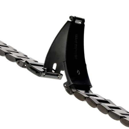 Pasek ze stali nierdzewnej Bizon Strap Watch Aura do Galaxy Fit 3, czarny