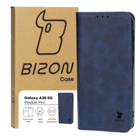 Etui z klapką Bizon Case Pocket Pro do Galaxy A35 5G, granatowe