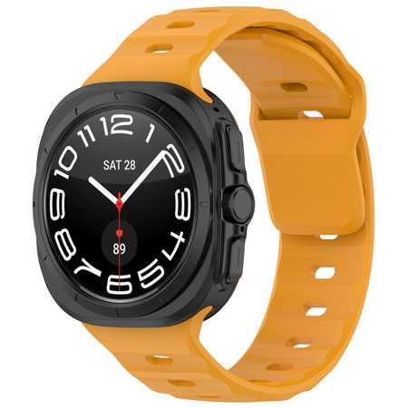 Silikonowy pasek Bizon Strap Watch Silicone G do Galaxy Watch Ultra 47 mm, żółty