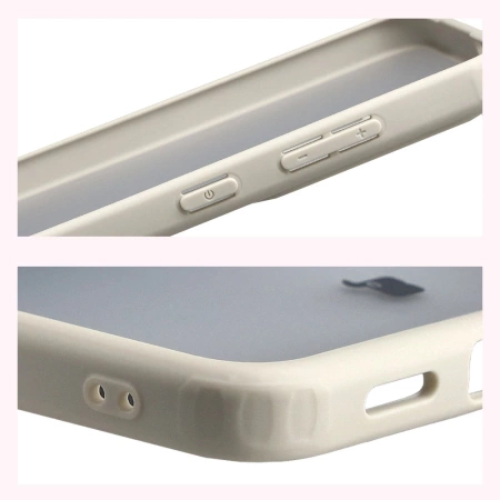 Etui Bizon Case Angelo do Galaxy S25 FE, półprzezroczyste z beżową ramką