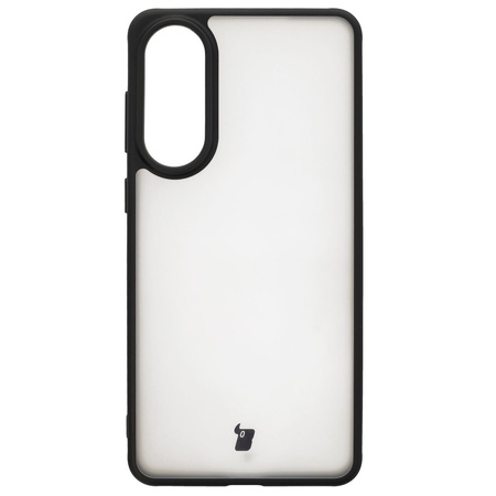Etui Bizon Case Angelo do Galaxy S25 Edge, półprzezroczyste z czarną ramką