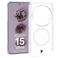 Etui z pierścieniem magnetycznym Bizon Case CrystalO do Xiaomi 15 Ultra, przezroczyste